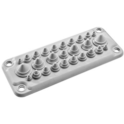 Membrana passacavi FL21 T25 morbida TPE per armadi elettrici IP66 ritardante fiamma V0 UL94 grigio RAL7035