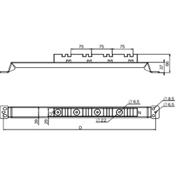 Supporto di base per barra verticale 600 mm