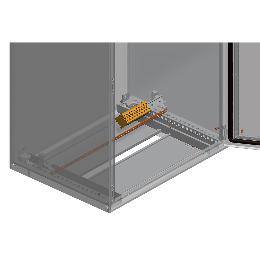 Staffa supporto acciaio zincato per quadri elettrici PanelSeT SFN SF SM con guida DIN e striscia terra integrata kit 10 pezzi