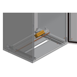 Staffa supporto acciaio zincato per quadri elettrici PanelSeT SFN SF SM con guida DIN e striscia terra integrata kit 10 pezzi