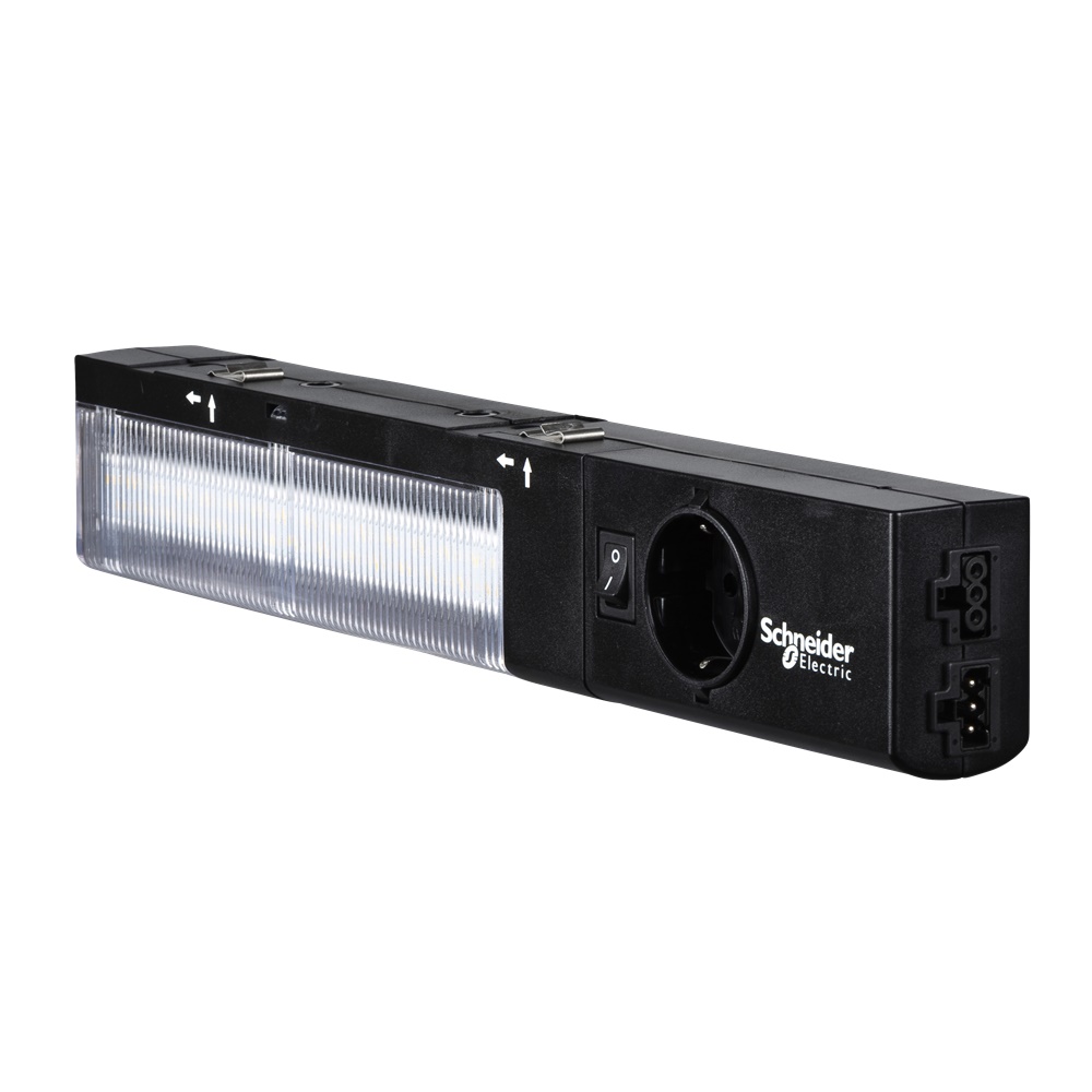 Lampada LED fissaggio multiplo 640 lm 4000K con presa Schuko IP20 nero RAL 9005