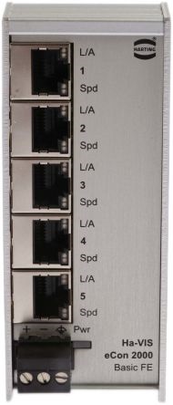 Switch Ethernet Harting 5 porte RJ45 10 Mbit/s 100 Mbit/s montaggio Guida DIN