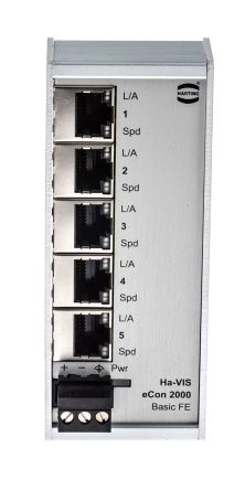 Switch Ethernet Harting 5 porte RJ45 10 Mbit/s 100 Mbit/s montaggio Guida DIN