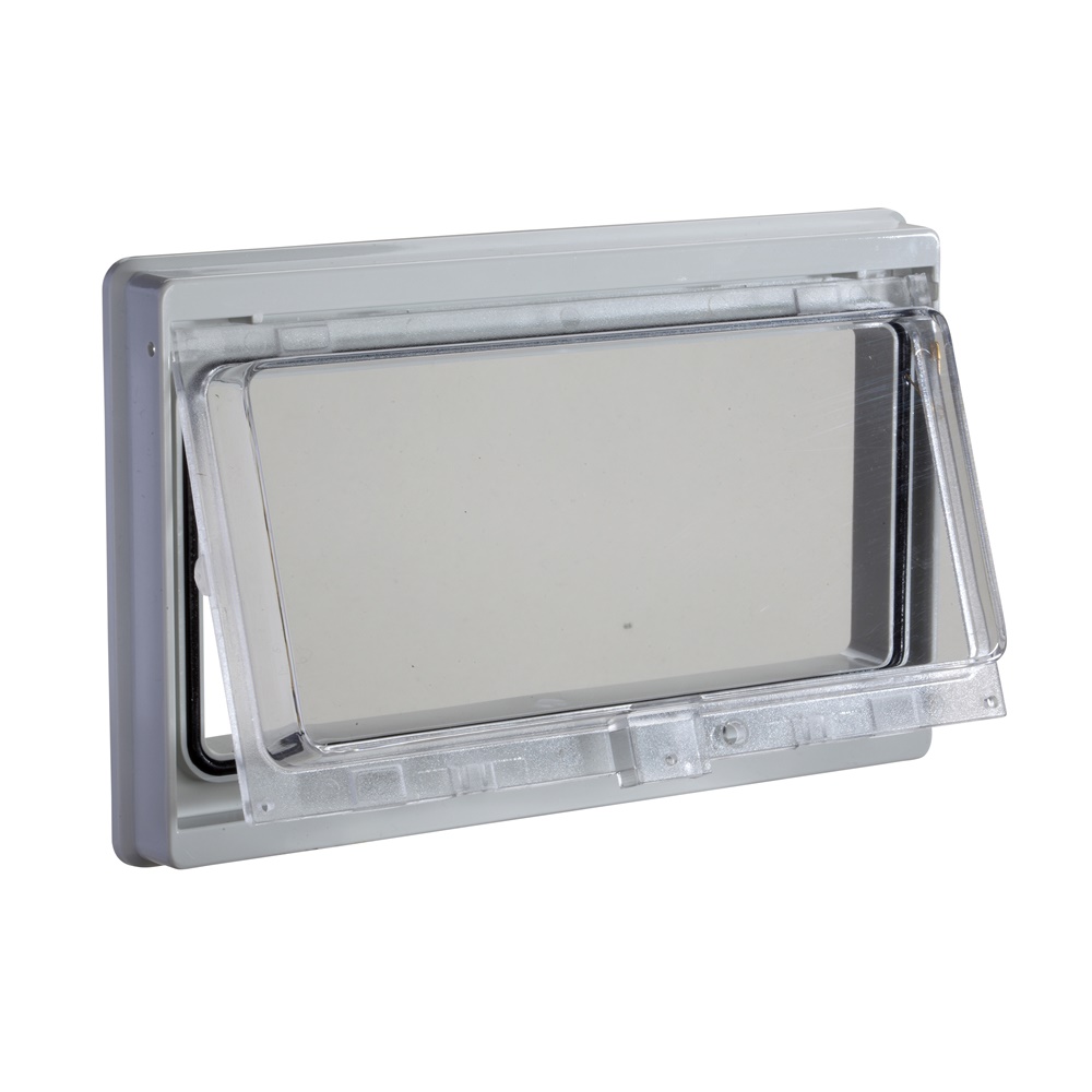 Portella esterna 46x180 mm IP55 finestra plastica trasparente con serratura clip per pannelli e porte