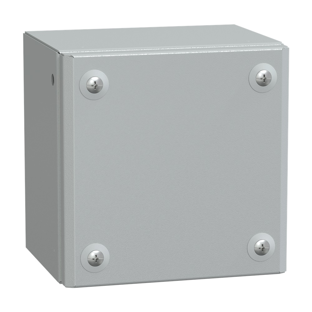 Cassetta industriale Flat Box 150x150x120 mm, acciaio, IP66, IK10, montaggio a parete