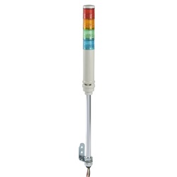 Harmony XVC, Colonna luminosa monoblocco precablata, plastica, rosso, Ø40, montaggio su tubo, luce fissa o lampeggiante, buzzer, IP23, 100...240 V AC