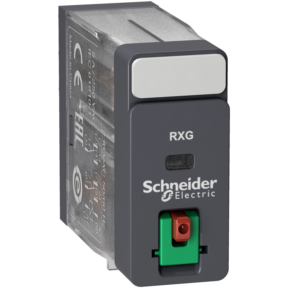 Relè interfaccia Harmony RXG - 2 NC/NO standard - 24 VAC - 5 A - c/pulsante TEST