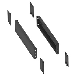 Pannelli laterali zoccolo 800x100 mm in acciaio grigio RAL7022 per quadri elettrici IP30 IK10