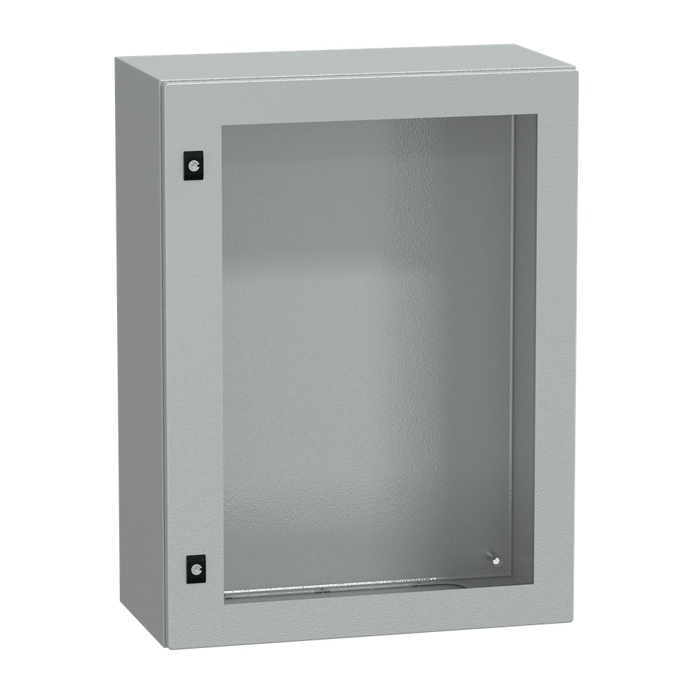 Cassetta acciaio montaggio parete 800x600x300 porta trasparente vetro Securit IP66 IK08