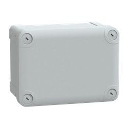 Scatola PC IP66 IK08 RAL7035 Int.H150W105D80 Ext.H164W121D87 coperchio PC opaco