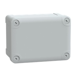 Scatola PC IP66 IK08 RAL7035 Int.H150W105D80 Ext.H164W121D87 coperchio PC opaco