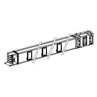 Canalis - Elemento rettilineo - 1000 A - 2 m - 6 derivazioni