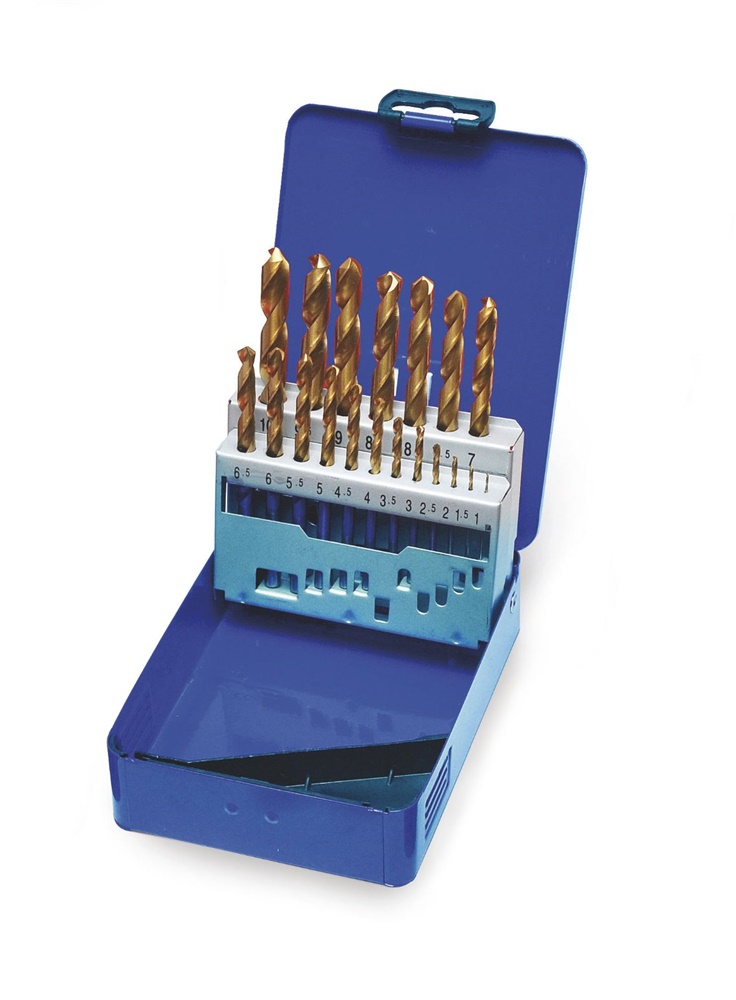 Assortimento 19 punte elicoidali HSSG TIN alta precisione utensili manuali