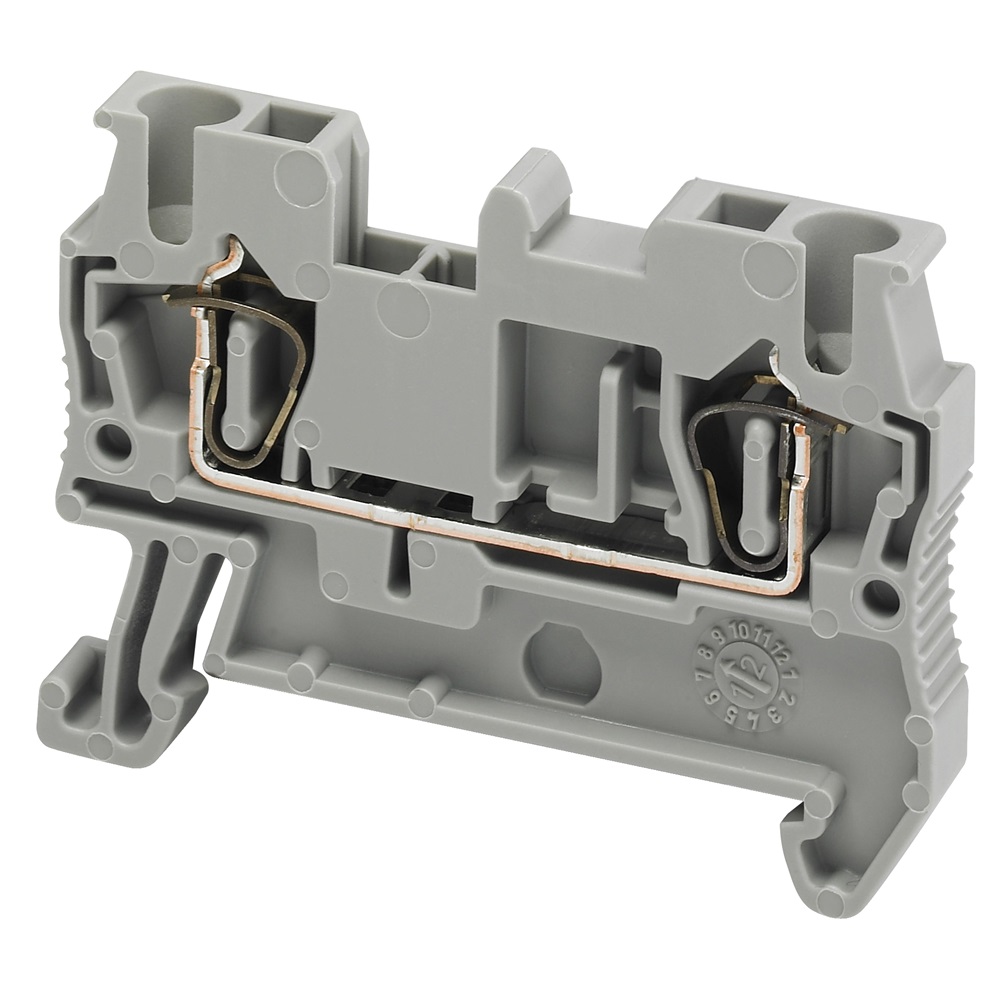 Morsetto molla, 2pt, 2,5 mm² grigio
