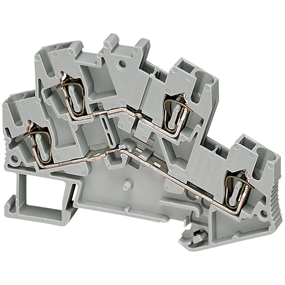 Morsetto molla 2 piani, 4pt, 2,5mm² grigio