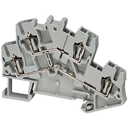 Morsetto molla 2 piani, 4pt, 2,5mm² grigio