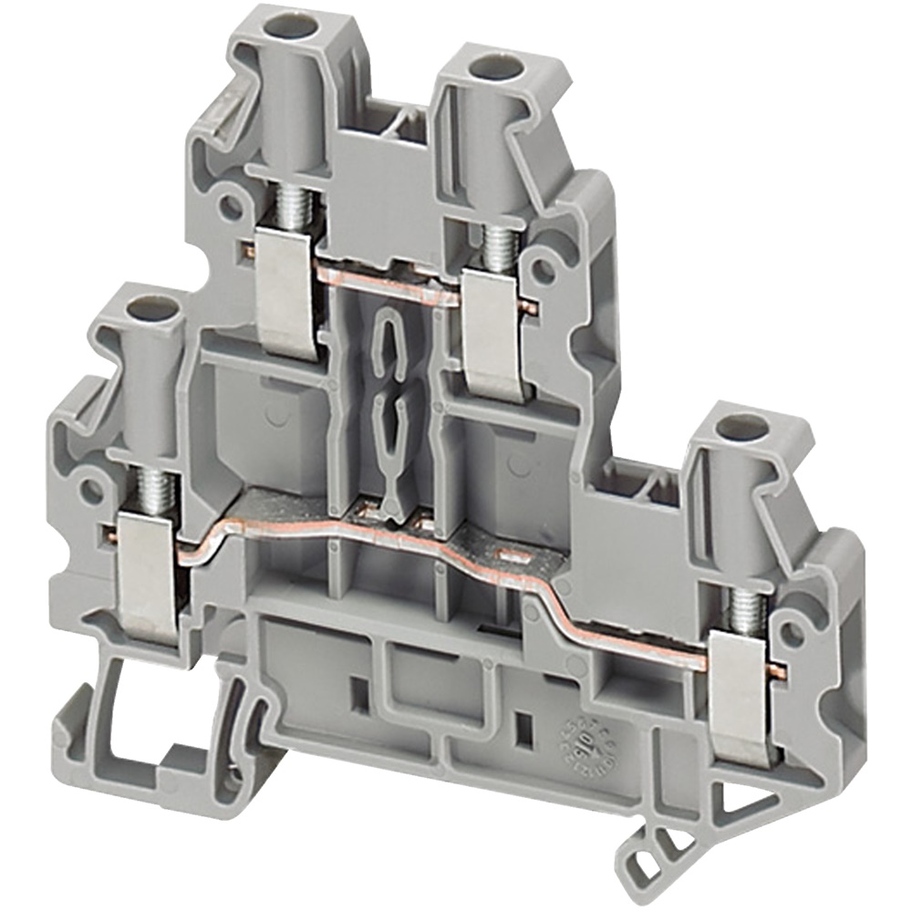 Morsetto vite, 2 piani, 4pt, 4 mm² grigio