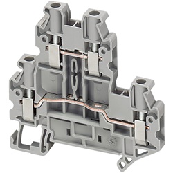 Morsetto vite, 2 piani, 4pt, 4 mm² grigio