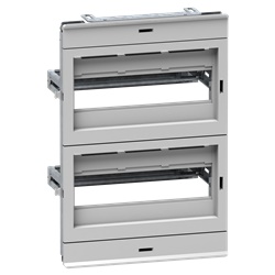 Telaio modulare distribuzione 24 moduli 2x12M acciaio RAL 7035 per quadri elettrici