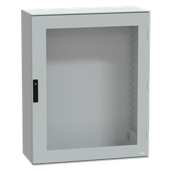 Cassetta poliestere montaggio a parete PanelSeT PLM porta trasparente 1056x852x350 mm IP66 IK08 RAL 7035