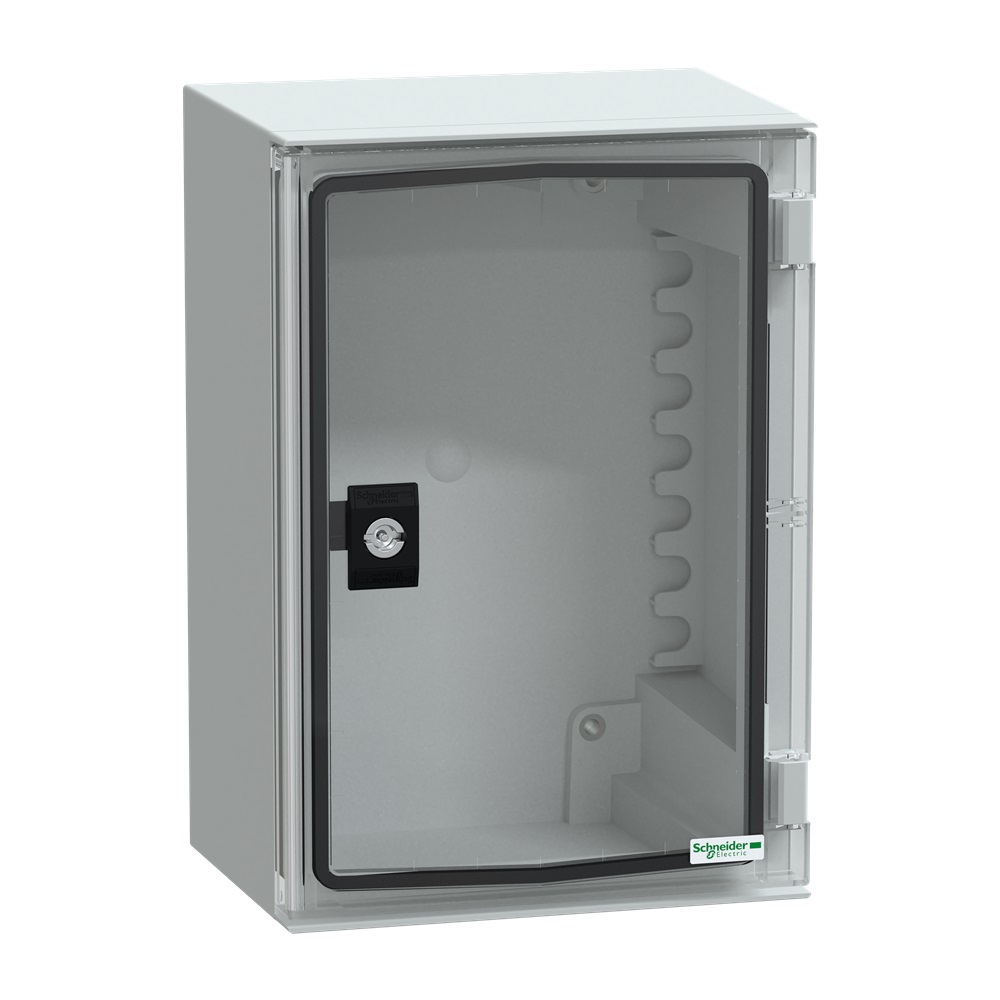 Cassetta in ABS + PC montata a parete, Thalassa PLM, porta trasparente, 310x215x160mm, IP66, IK10, RAL 7035
