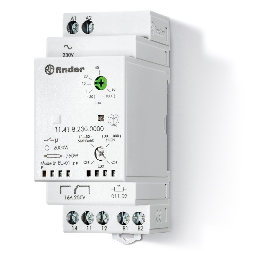 Crepuscolare DIN 35mm 1CO 16A 230V controllo automatico illuminazione ambientale montaggio guida DIN