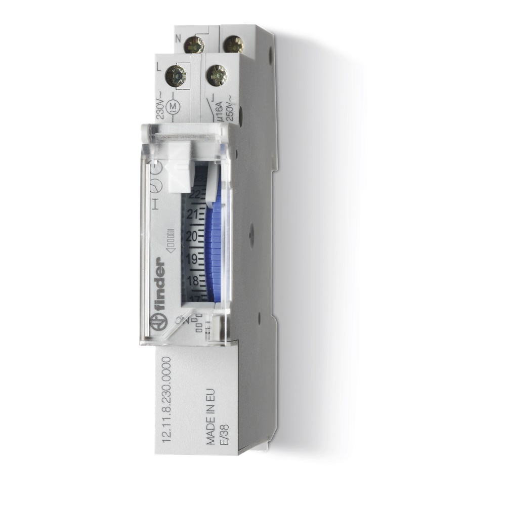 Orologio giornaliero elettromeccanico 17,5mm 1 canale 230V controllo temporizzato carichi elettrici