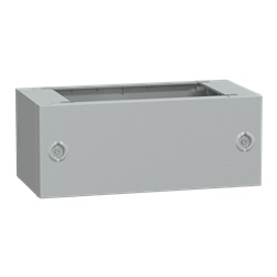 Zoccolo in poliestere tipo ZA per PLA/PLAT H200xL500xP320 RAL 7035