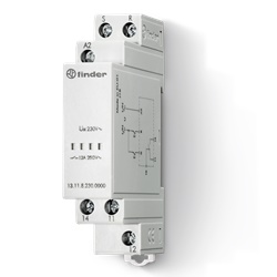 Relè chiamata/reset bistabile 12A montaggio DIN 17,5mm impianti elettrici civili e industriali