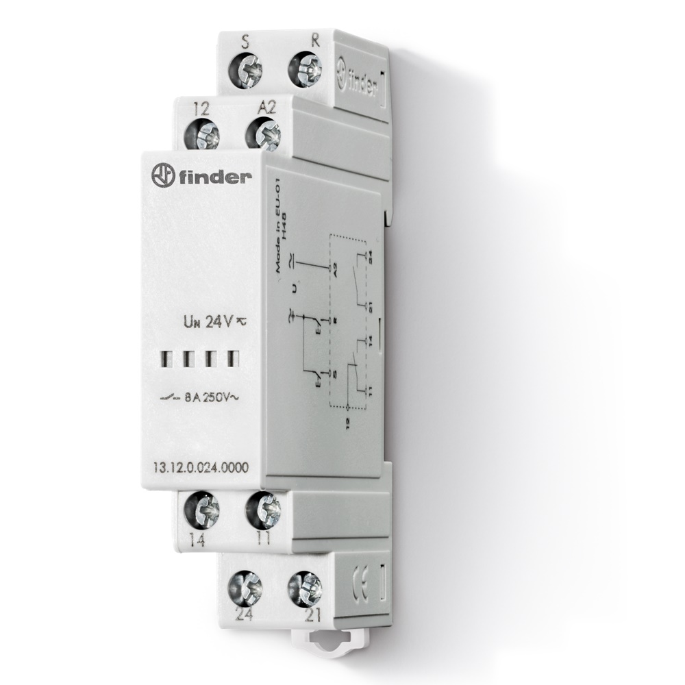 Relè chiamata/reset bistabile 8A 250V montaggio DIN17,5mm controllo automazione elettrica