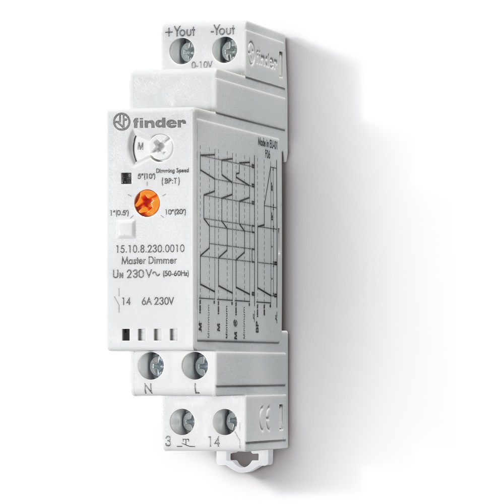 Master dimmer 17,5 mm 0-10V controllo luminosità impianti elettrici professionali e residenziali