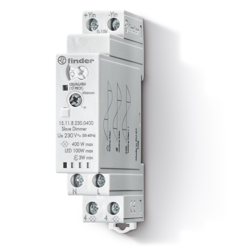 Dimmer slave 0-10V 17,5mm 400W per impianti professionali