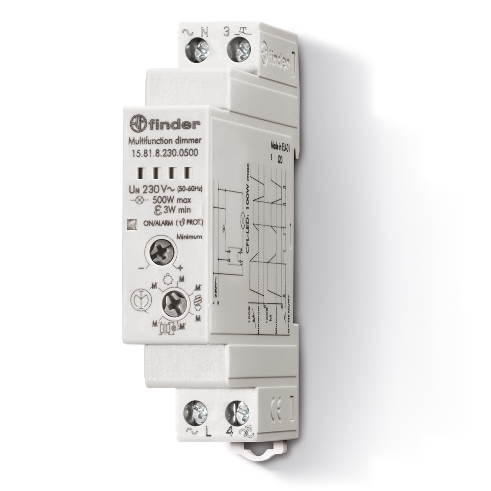 Dimmer DIN 17,5 mm universale LED/CFL/incandescenza 500W impianti elettrici
