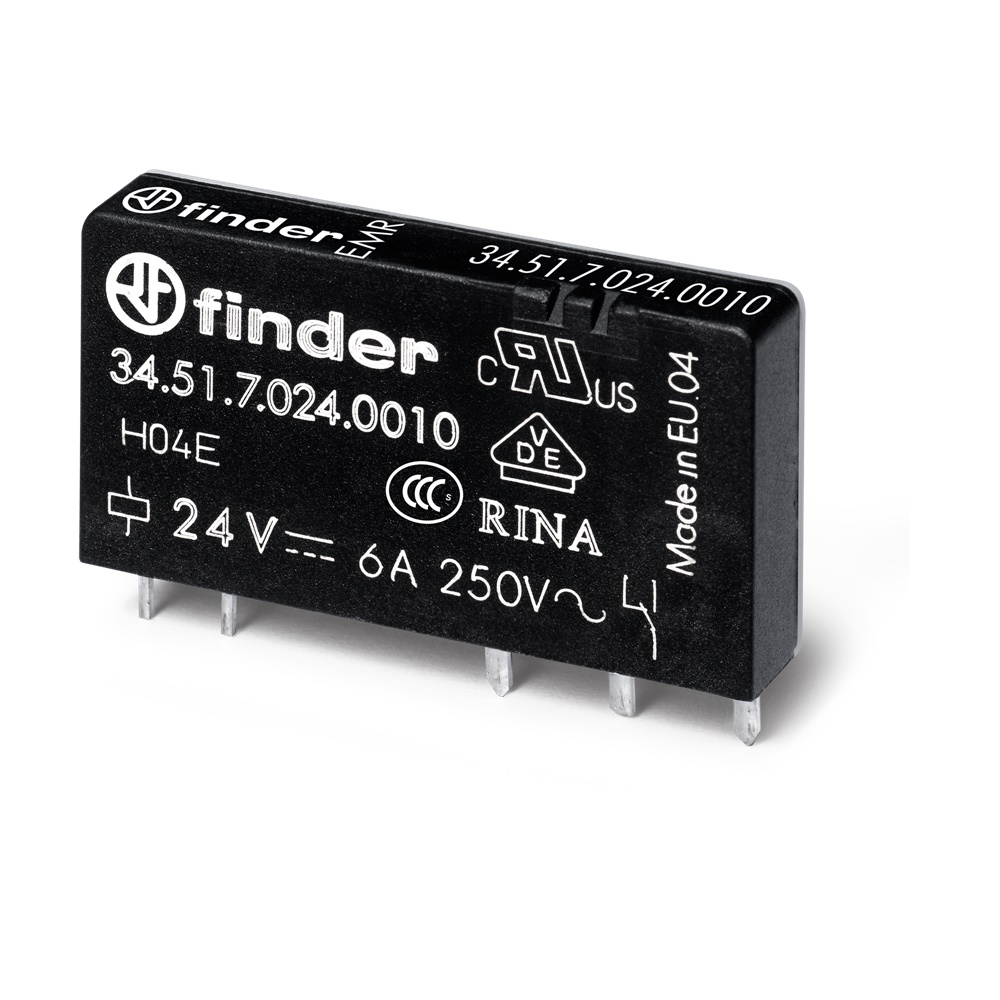 Mini relè compatto 1 contatto 6A 24V DC per circuiti controllo elettrici