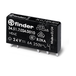 Mini relè compatto 1 contatto 6A 24V DC per circuiti controllo elettrici