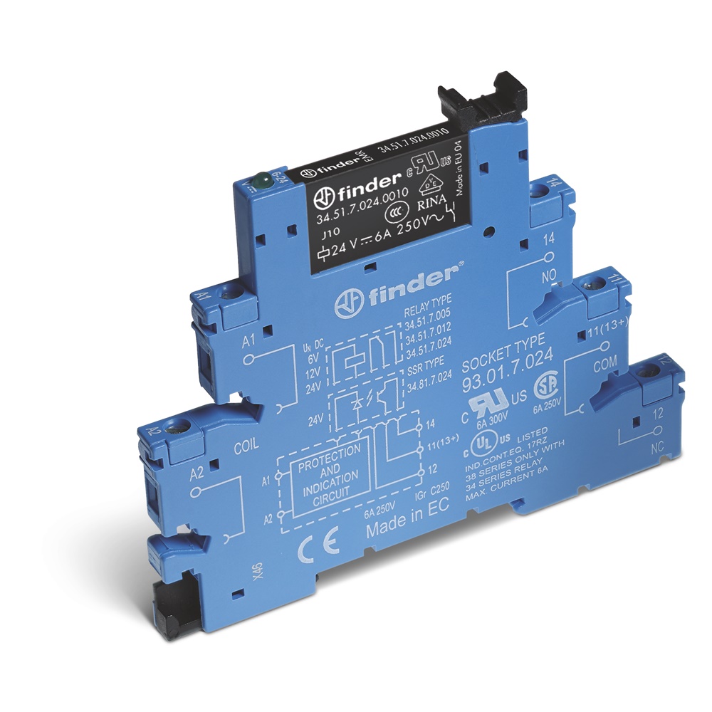 Interfaccia modulare EMR 1CO 6A 12V DC morsetti vite LED automazione industriale