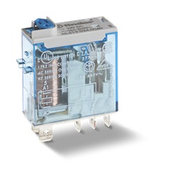 Minirelè industriale AC (50/60Hz) 230 V AgNi Pulsante di prova + LED (AC) +  indicatore meccanico