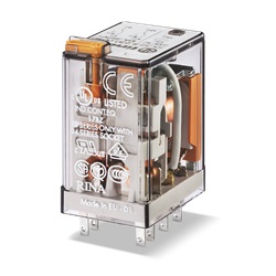 Relè industriale AC (50/60Hz) 240 V AgNi Pulsante di prova + LED (AC) +  indicatore meccanico