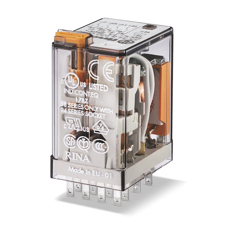 Relè industriale AC (50/60Hz) 110 V AgNi Pulsante di prova + indicatore meccanico