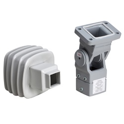 Fissaggio snodo 50 mm acciaio grigio RAL 7035 per tubo quadrato 50 mm montaggio supporto con passaggio cavi