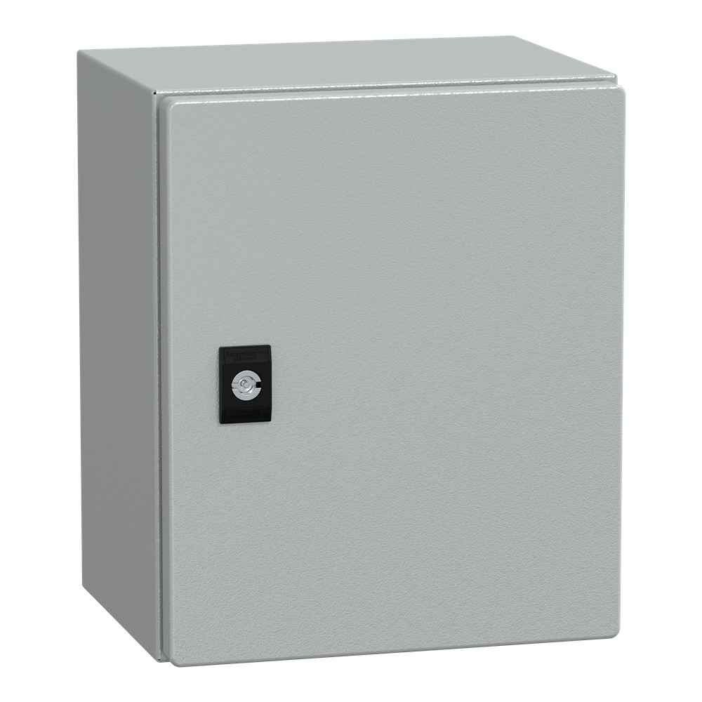 Cassetta acciaio porta piena 300x250x200 mm montaggio parete IP66 IK08 grigio
