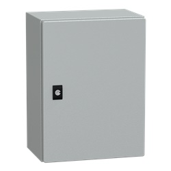 Cassetta acciaio CRN 400x300x200 mm porta piena vetro Securit IP66 IK08 montaggio parete