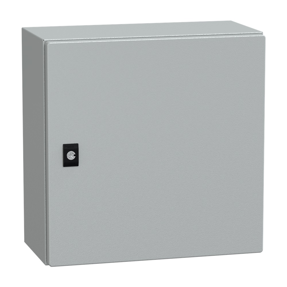 Cassetta acciaio porta piena 400x400x200 mm montaggio parete IP66 IK08 grigio RAL 7035