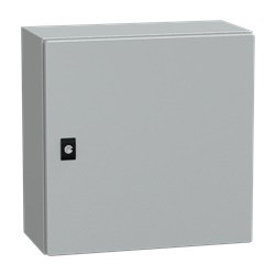 Cassetta acciaio porta piena 400x400x200 mm montaggio parete IP66 IK08 grigio RAL 7035