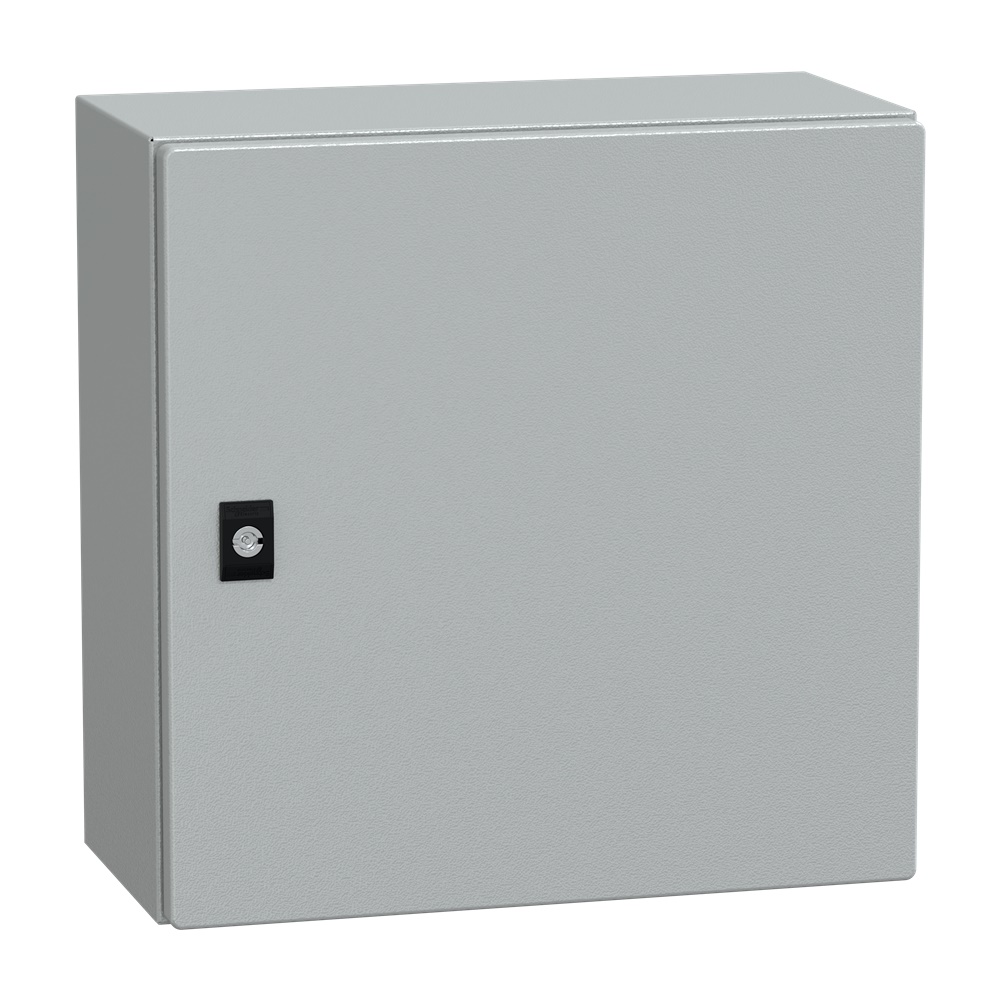 Cassetta acciaio CRN 400x400x200 mm porta piena IP66 IK10 montaggio parete grigio RAL7035