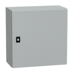 Cassetta acciaio CRN 400x400x200 mm porta piena IP66 IK10 montaggio parete grigio RAL7035