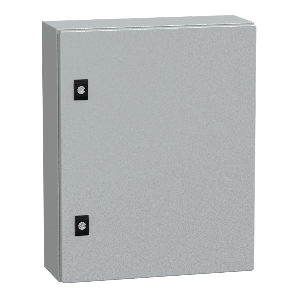 Cassetta acciaio montaggio parete 500x400x150 porta piena IP66 IK08 grigio RAL7035