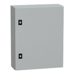 Cassetta acciaio montaggio parete 500x400x150 porta piena IP66 IK08 grigio RAL7035