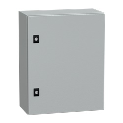 Cassetta acciaio montaggio parete 500x400x200 porta piena protezione IP66 IK10 grigio RAL7035