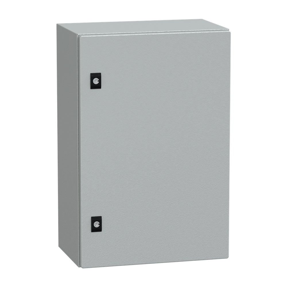 Cassetta acciaio montaggio parete 600x400x250 mm porta piena IP66 IK08 grigio